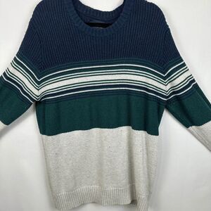 Blue, green, and white knit sweater Sweaters•Hoodies•Pants•Shirts•Shoes•Tops